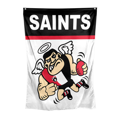 Official AFL St Kilda Supporters Retro Mascot Wall Cape Flag!