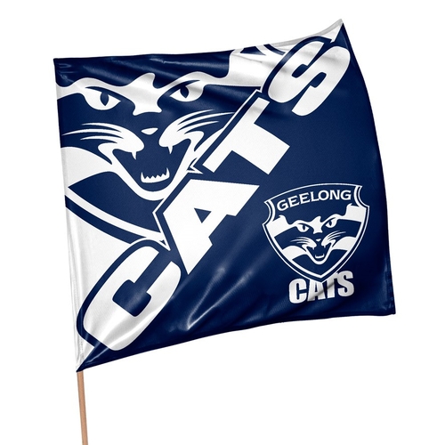 Official AFL Geelong Cats Game Day Large Flag 70 x 70 cm (NO STICK/FLAG POLE)