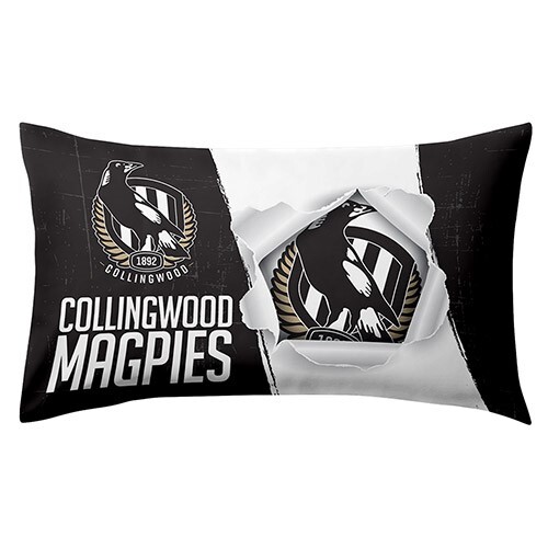 Collingwood Magpies AFL Bed Single Sided Single Pillowcase Pillow Case Cover