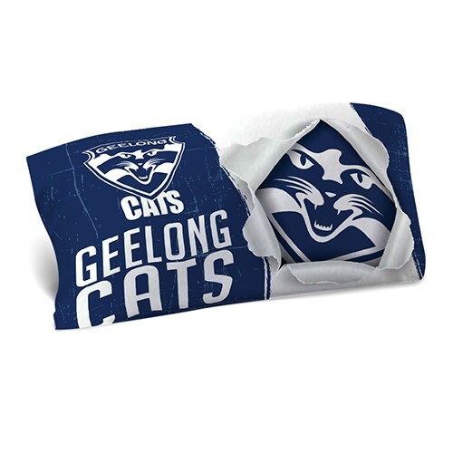 Geelong Cats AFL Bed Single Sided Single Pillowcase Pillow Case Cover