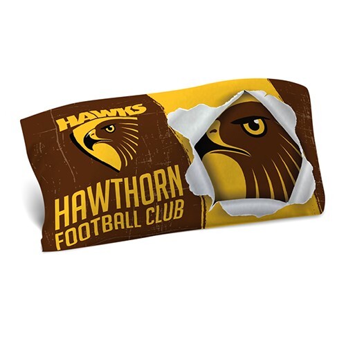 Hawthorn Hawks AFL Bed Single Sided Single Pillowcase Pillow Case Cover