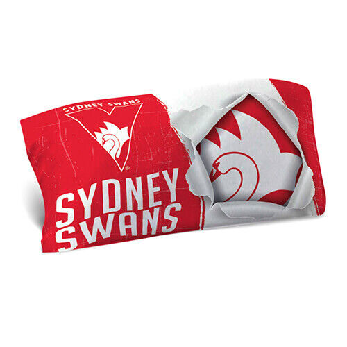 Official AFL Sydney Swans Bed Double Sided Single Pillowcase Pillow Case