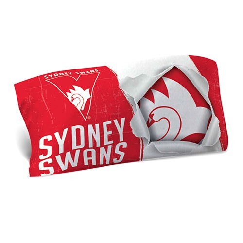 Sydney Swans AFL Bed Single Sided Pillowcase Pillow Case Cover