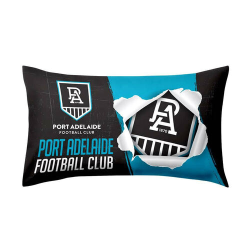 Official AFL Port Adelaide Power Bed Double Sided Single Pillowcase Pillow Case