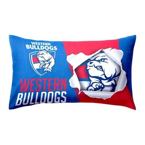 Official AFL Western Bulldogs Double Sided Single Pillowcase Pillow Case