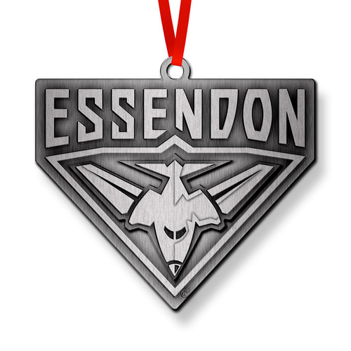 Official AFL Essendon Bombers 3D Metal Logo Christmas Ornament