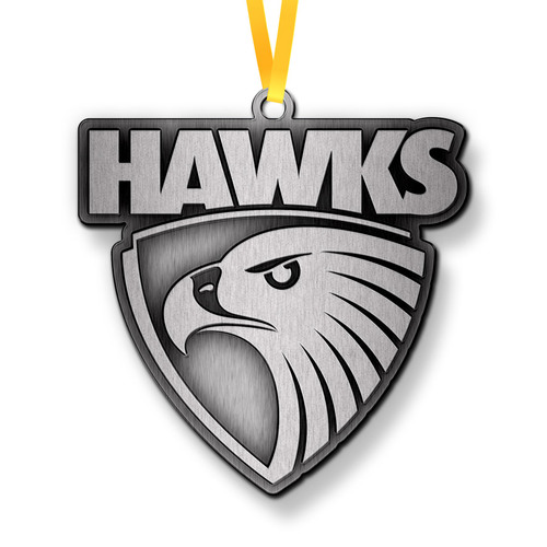 Official AFL Hawthorn Hawks 3D Metal Logo Christmas Ornament