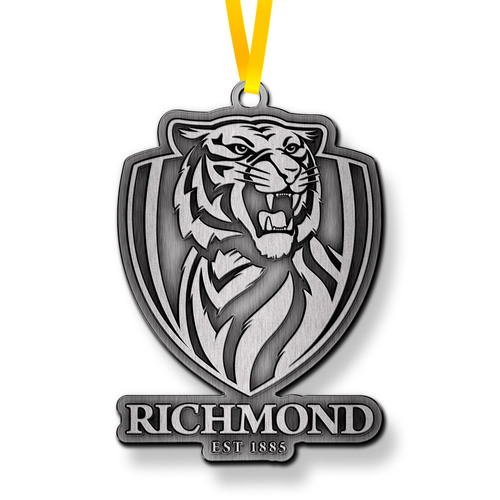 Official AFL Richmond Tigers 3D Metal Logo Christmas Ornament