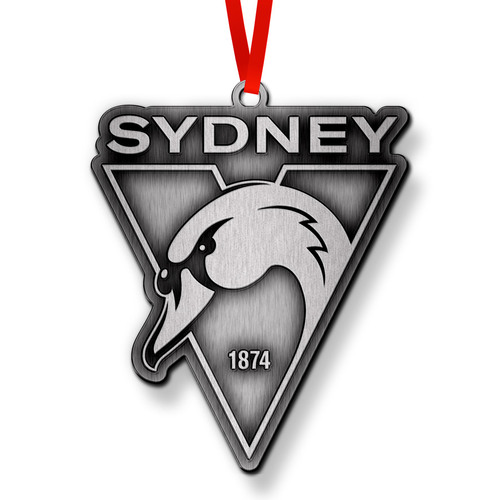 Official AFL Sydney Swans 3D Metal Logo Christmas Ornament