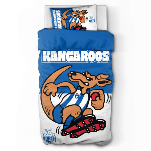 North Melbourne Kangaroos AFL Team Single Quilt Cover!
