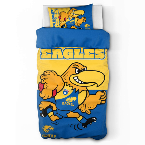 West Coast Eagles AFL Team Single Quilt Cover!
