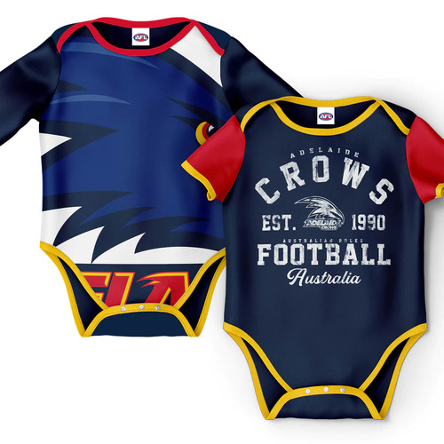 Adelaide Crows AFL Two Piece Baby Infant Bodysuit Gift Set Sizes 000-1!