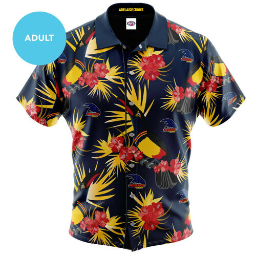 Adelaide Crows AFL 2020 Hawaiian Button Up Polo T Shirt Sizes S-5XL