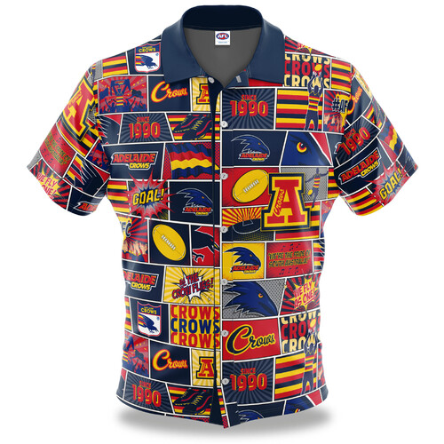 Adelaide Crows AFL 2021 Fanatic Button Up Shirt Polo Sizes S-5XL!