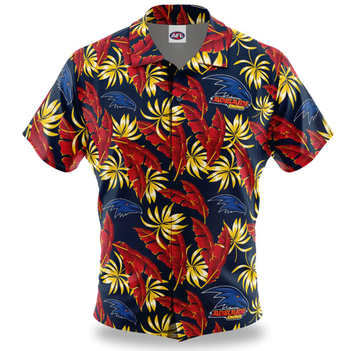Adelaide Crows AFL Paradise Hawaiian Polo Shirt Sizes S-5XL!