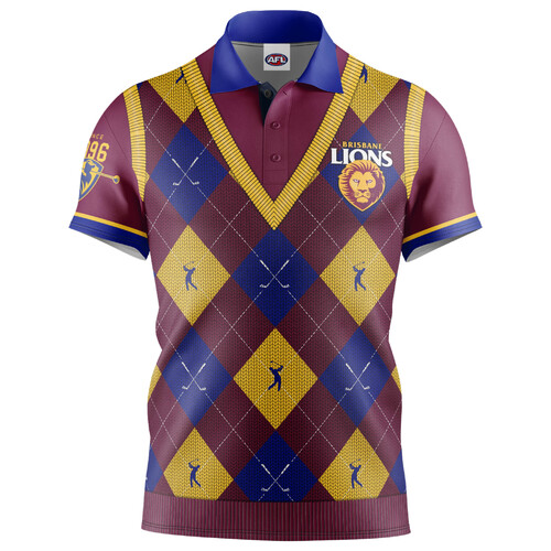 Brisbane Lions AFL Fairway Golf Polo T Shirt Sizes S-5XL!