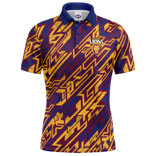 Brisbane Lions AFL 'Par-Tee' Golf Polo T Shirt Sizes S-5XL!