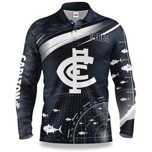 Carlton Blues AFL 2021 Fishfinder Fishing Shirt Polo Sizes S-5XL!