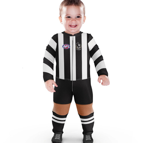 Collingwood Magpies AFL 2023 Kids Footysuit Sizes 000-2!