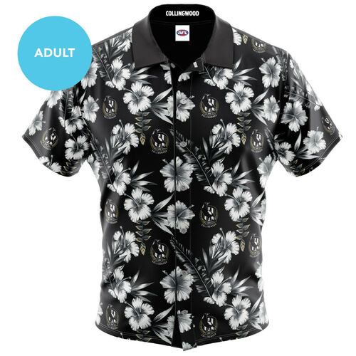 Collingwood Magpies AFL 2020 Hawaiian Button Up Polo T Shirt Sizes S-5XL
