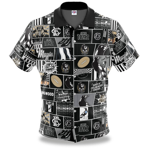 Collingwood Magpies AFL 2021 Fanatic Button Up Shirt Polo Sizes S-5XL!