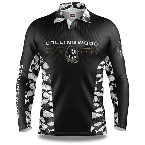 Collingwood Magpies AFL 2023 Reef Runner Fishing Shirt Sizes S-5XL!
