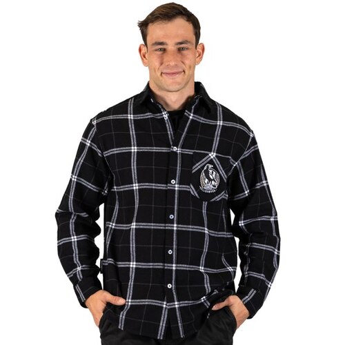 Collingwood Magpies AFL 'Mustang' Flannel Shirt Button Up T Shirt Sizes S-5XL!