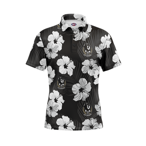 Collingwood Magpies AFL Aloha Golf Polo Sizes S-5XL!