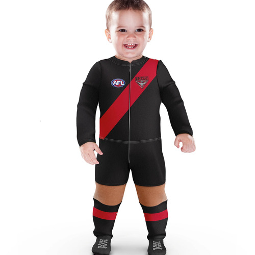 Essendon Bombers AFL 2023 Kids Footysuit Sizes 000-2!