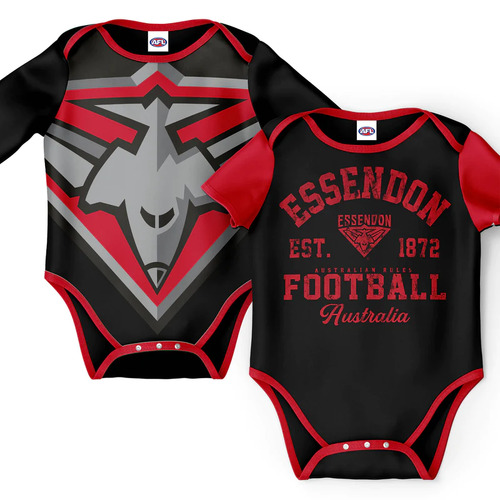 Essendon Bombers AFL Two Piece Baby Infant Bodysuit Gift Set Sizes 000-1!