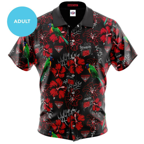 Essendon Bombers AFL 2020 Hawaiian Button Up Polo T Shirt Sizes S-5XL