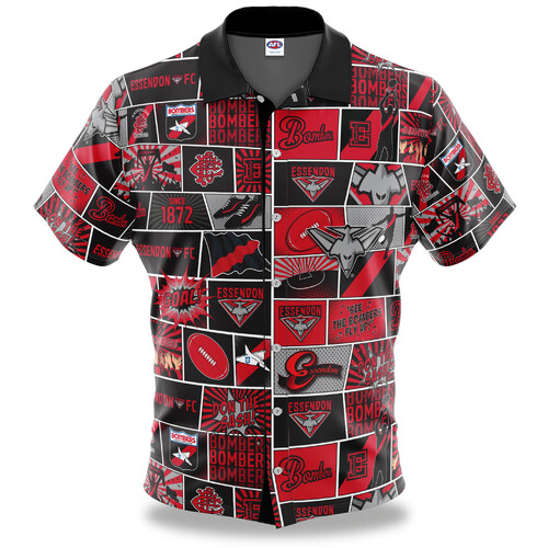 Essendon Bombers AFL Fanatic Button Up Shirt Polo Sizes S-5XL!