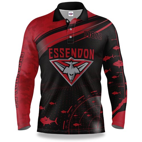 Essendon Bombers AFL 2021 Fishfinder Fishing Shirt Polo Sizes S-5XL!