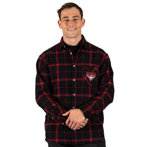Essendon Bombers AFL 'Mustang' Flannel Shirt Button Up T Shirt Sizes S-5XL!