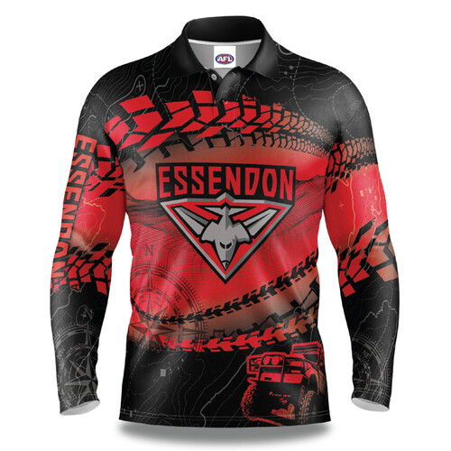 Essendon Bombers AFL 2021 Trax Off-Road Camping Polo T Shirt Sizes S-5XL!