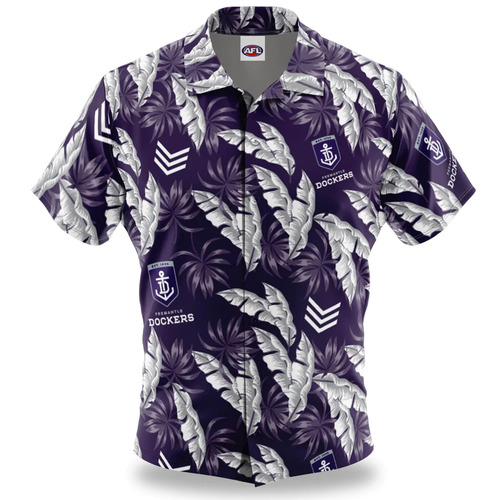 Fremantle Dockers AFL Paradise Hawaiian Polo Shirt Sizes S-2XL!