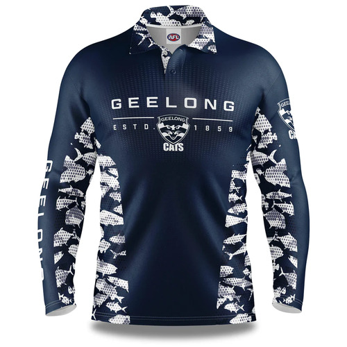 Geelong Cats AFL 2023 Reef Runner Fishing Shirt Sizes S-5XL!