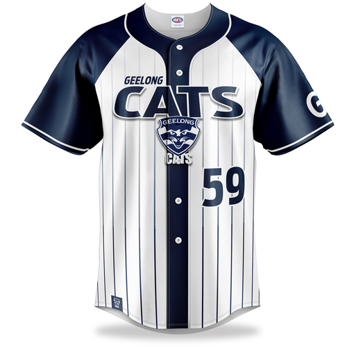 Geelong Cats AFL 2021 Baseball Button Up Shirt T Shirt Sizes S-5XL!