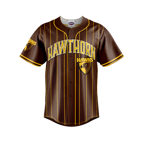Hawthorn Hawks AFL Baseball Jersey Slugger T Shirt Sizes S-5XL!