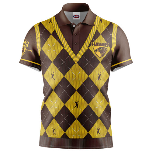 Hawthorn Hawks AFL Fairway Golf Polo T Shirt Sizes S-5XL!