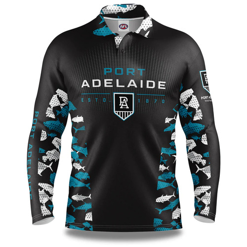 Port Adelaide Power AFL Reef Runner Fishing Shirt Sizes S-5XL!