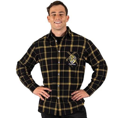 Richmond Tigers AFL 'Mustang' Flannel Shirt Button Up T Shirt Sizes S-5XL!