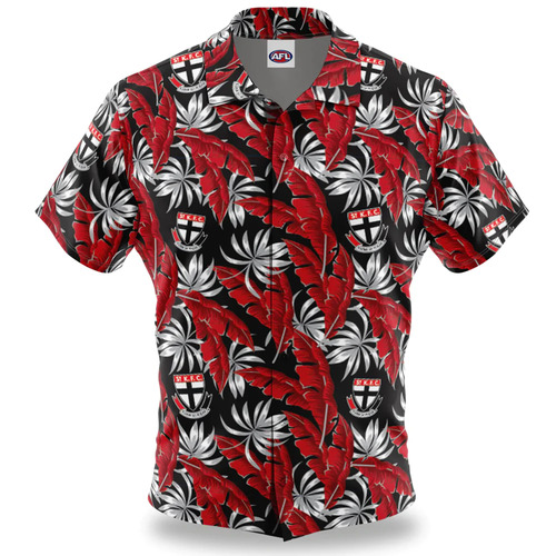 St Kilda Saints AFL Paradise Hawaiian Polo Shirt Sizes S-5XL!