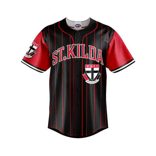 St Kilda Saints AFL Baseball Jersey Slugger T Shirt Sizes S-5XL!