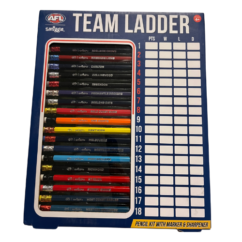 Official AFL Coloured Pencils Stationary Scoreboard Score Board Team Ladder!