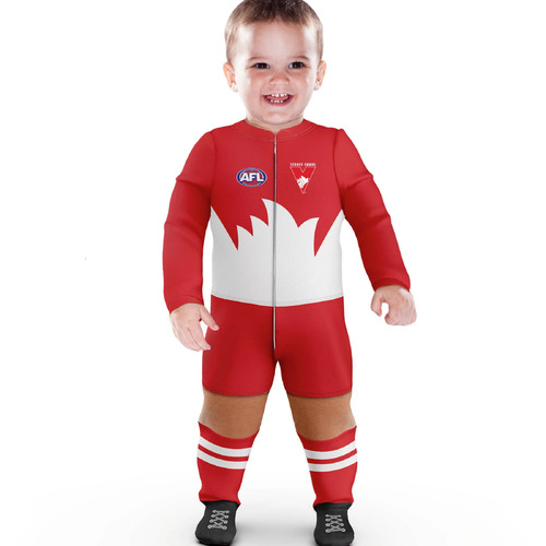 Sydney Swans AFL 2023 Kids Footysuit Sizes 000-2!