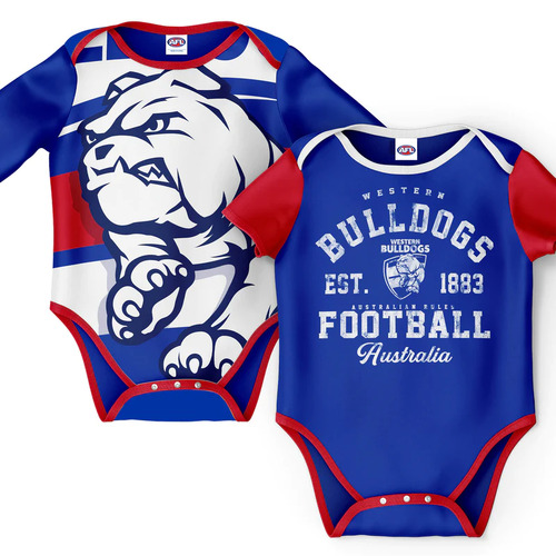 Details about   Western Bulldogs 2018 AFL Babies 2 piece Tee & Short Pack Sizes 000-1 BNWT 
