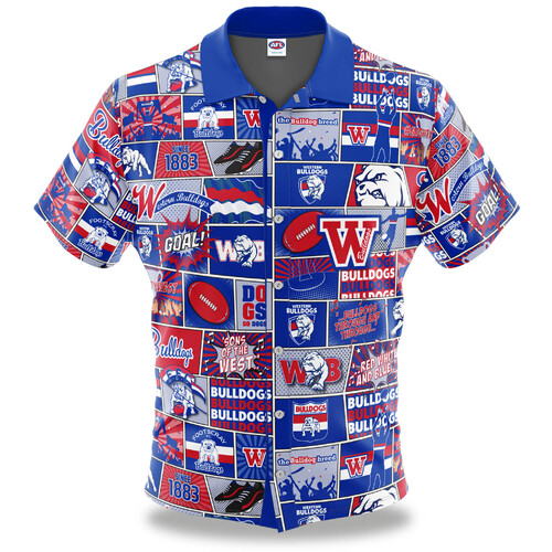 Western Bulldogs AFL Fanatic Button Up Shirt Polo Sizes S-5XL!