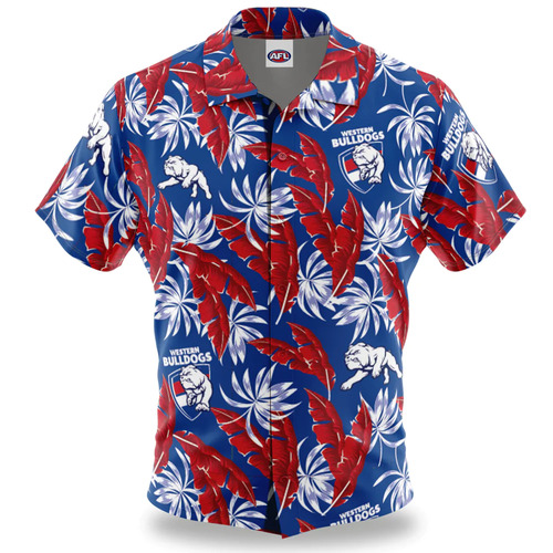 Western Bulldogs AFL Paradise Hawaiian Polo Shirt Sizes S-2XL!
