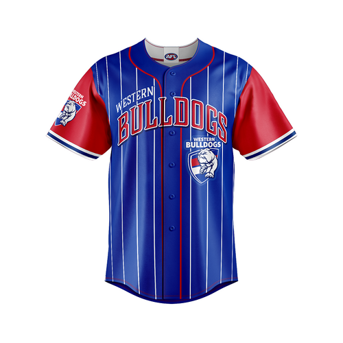 Western Bulldogs AFL Baseball Jersey Slugger T Shirt Sizes S-5XL!